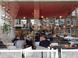 Exterior photo of Dignita Restaurant in Amsterdam.